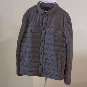 Quartz Co Men's Quilted Button-Front Puffer Jacket in Taupe